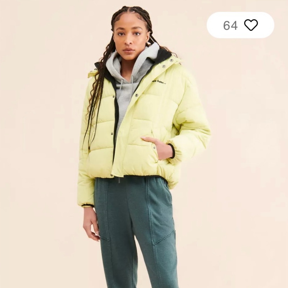 Yellow Puffer Jacket with Hood